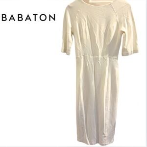 Babaton White  Low Back Midi Dress